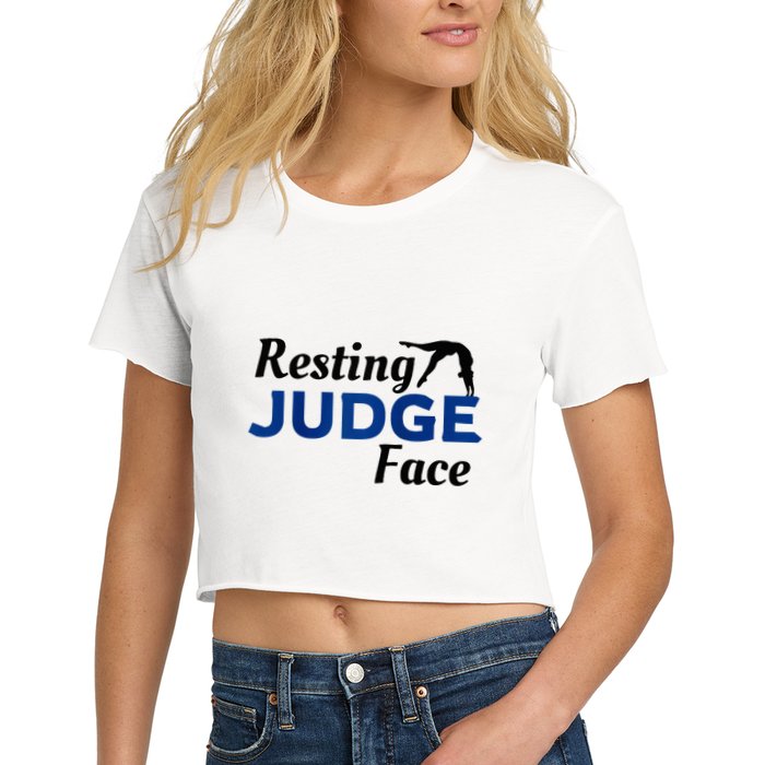 Resting Gymnastics Judge Face Raglan Baseball Crop Top