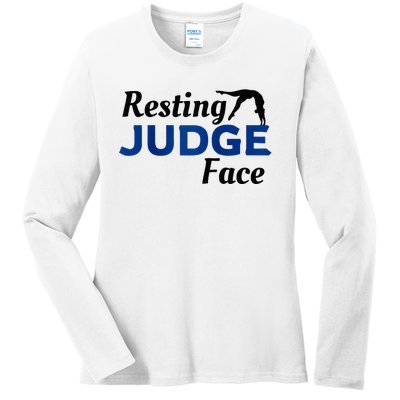 Resting Gymnastics Judge Face Raglan Baseball Ladies Long Sleeve Shirt