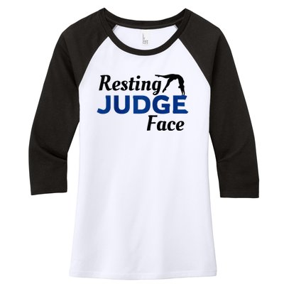 Resting Gymnastics Judge Face Raglan Baseball Women's Tri-Blend 3/4-Sleeve Raglan Shirt