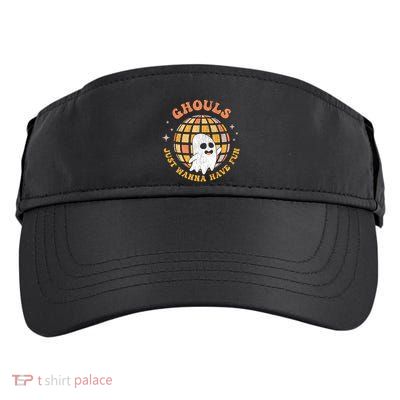 Retro Ghouls Just Wanna Have Fun Groovy Ghost Halloween Gift Adult Drive Performance Visor