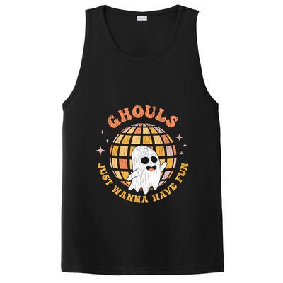 Retro Ghouls Just Wanna Have Fun Groovy Ghost Halloween Gift PosiCharge Competitor Tank
