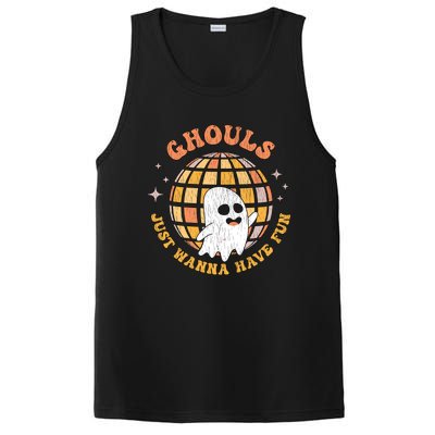 Retro Ghouls Just Wanna Have Fun Groovy Ghost Halloween Gift PosiCharge Competitor Tank