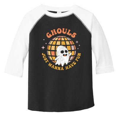 Retro Ghouls Just Wanna Have Fun Groovy Ghost Halloween Gift Toddler Fine Jersey T-Shirt