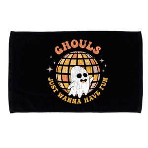 Retro Ghouls Just Wanna Have Fun Groovy Ghost Halloween Gift Microfiber Hand Towel