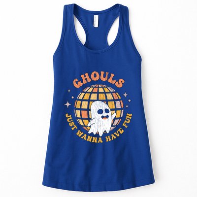 Retro Ghouls Just Wanna Have Fun Groovy Ghost Halloween Gift Womens Tank Top