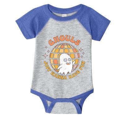 Retro Ghouls Just Wanna Have Fun Groovy Ghost Halloween Gift Infant Baby Jersey Bodysuit