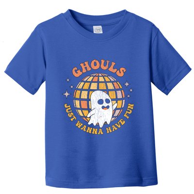 Retro Ghouls Just Wanna Have Fun Groovy Ghost Halloween Gift Toddler T-Shirt
