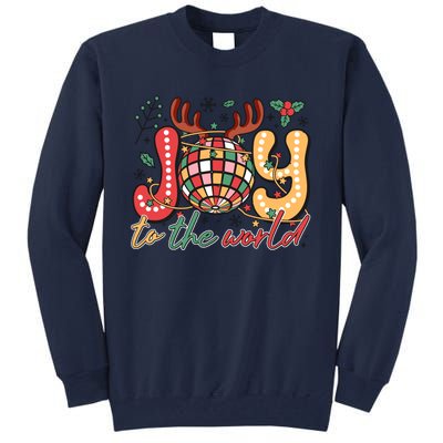 Retro Groovy Joy To The World Disco Ball Doodle Dots Tall Sweatshirt