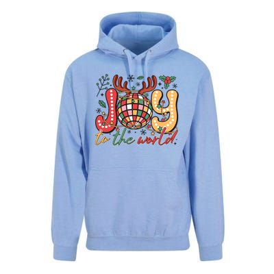 Retro Groovy Joy To The World Disco Ball Doodle Dots Unisex Surf Hoodie