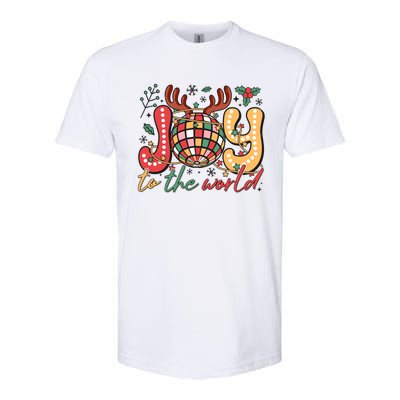 Retro Groovy Joy To The World Disco Ball Doodle Dots Softstyle CVC T-Shirt