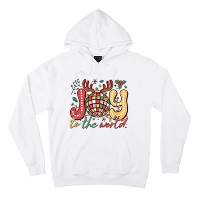 Retro Groovy Joy To The World Disco Ball Doodle Dots Hoodie