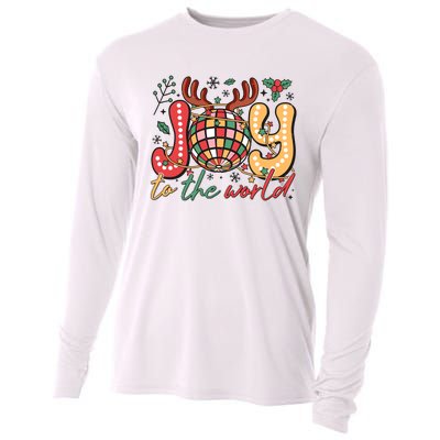 Retro Groovy Joy To The World Disco Ball Doodle Dots Cooling Performance Long Sleeve Crew