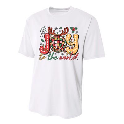 Retro Groovy Joy To The World Disco Ball Doodle Dots Performance Sprint T-Shirt