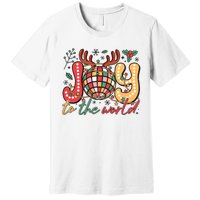 Retro Groovy Joy To The World Disco Ball Doodle Dots Premium T-Shirt