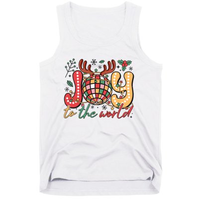 Retro Groovy Joy To The World Disco Ball Doodle Dots Tank Top