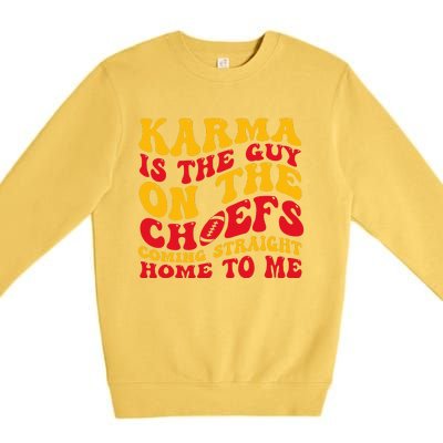 Retro Groovy Karma Is the Guy on the Chief  Premium Crewneck Sweatshirt