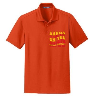 Retro Groovy Karma Is the Guy on the Chief  Dry Zone Grid Polo