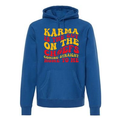 Retro Groovy Karma Is the Guy on the Chief  Premium Hoodie