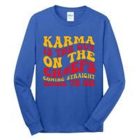 Retro Groovy Karma Is the Guy on the Chief  Tall Long Sleeve T-Shirt