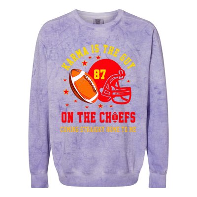 Retro Groovy Karma is The Guy on The Chief  Colorblast Crewneck Sweatshirt