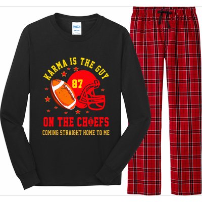 Retro Groovy Karma is The Guy on The Chief  Long Sleeve Pajama Set