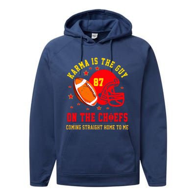 Retro Groovy Karma is The Guy on The Chief  Performance Fleece Hoodie