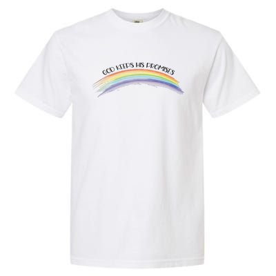 Rainbow God Keeps His Promises Christian Religious Faith Garment-Dyed Heavyweight T-Shirt