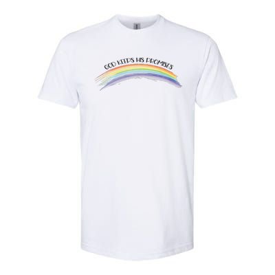 Rainbow God Keeps His Promises Christian Religious Faith Softstyle CVC T-Shirt