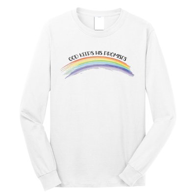 Rainbow God Keeps His Promises Christian Religious Faith Long Sleeve Shirt