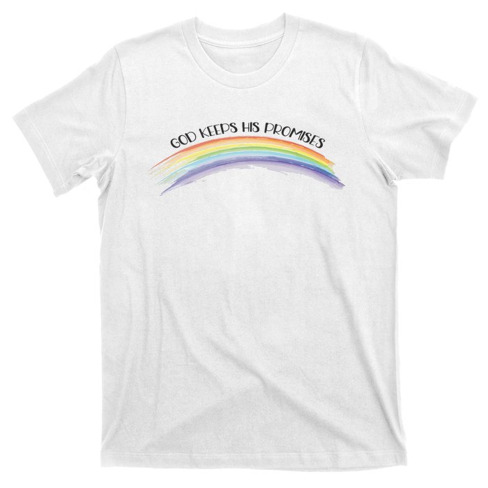 Rainbow God Keeps His Promises Christian Religious Faith T-Shirt