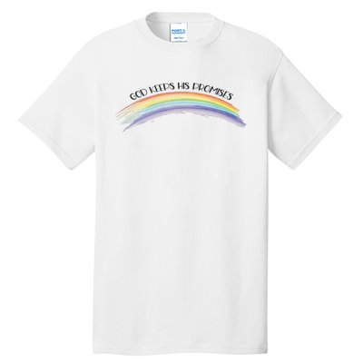 Rainbow God Keeps His Promises Christian Religious Faith Tall T-Shirt