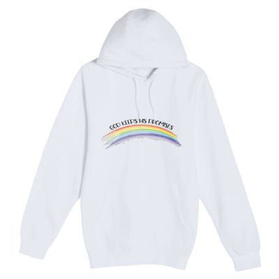 Rainbow God Keeps His Promises Christian Religious Faith Premium Pullover Hoodie