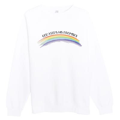 Rainbow God Keeps His Promises Christian Religious Faith Premium Crewneck Sweatshirt