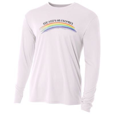 Rainbow God Keeps His Promises Christian Religious Faith Cooling Performance Long Sleeve Crew