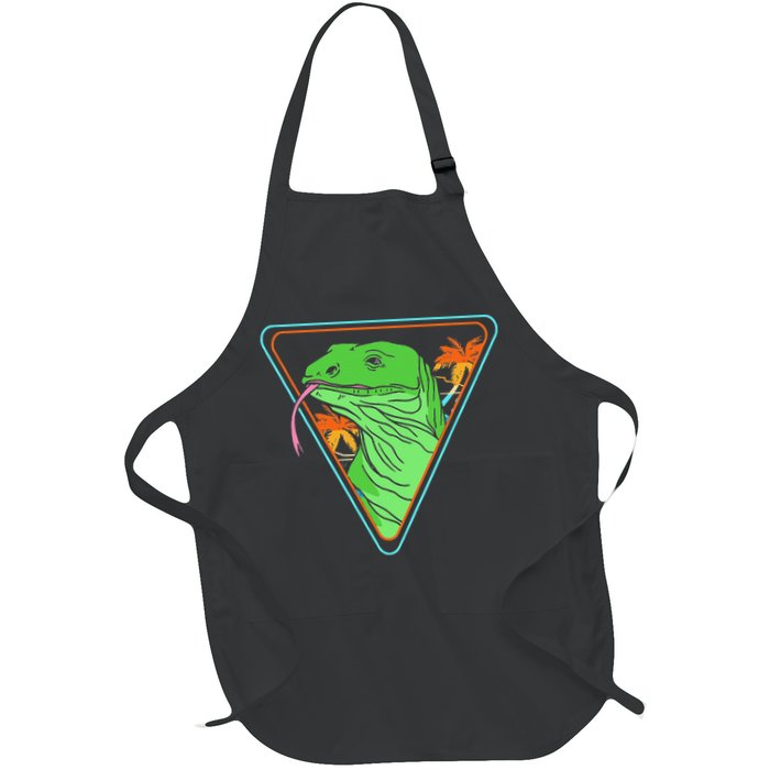 Retro Geometric Komodo Monitor Lizard Lover Komodo Dragon Apron