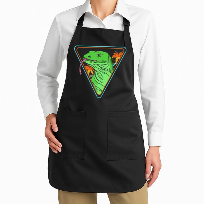 Retro Geometric Komodo Monitor Lizard Lover Komodo Dragon Apron