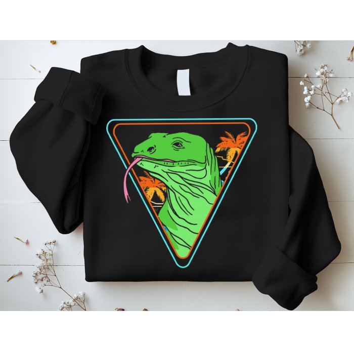 Retro Geometric Komodo Monitor Lizard Lover Komodo Dragon Sweatshirt
