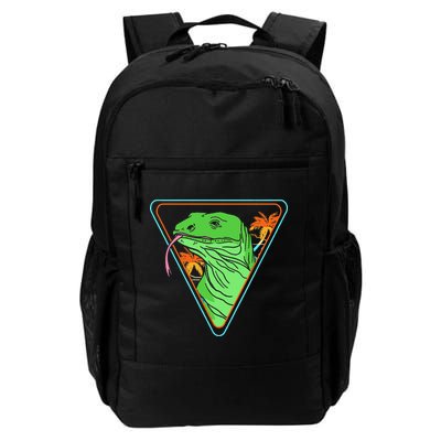 Retro Geometric Komodo Monitor Lizard Lover Komodo Dragon Backpack