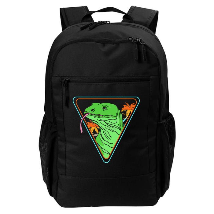 Retro Geometric Komodo Monitor Lizard Lover Komodo Dragon Backpack