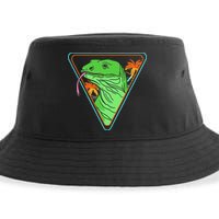 Retro Geometric Komodo Monitor Lizard Lover Komodo Dragon Sustainable Bucket Hat