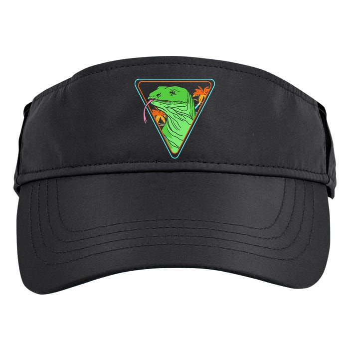 Retro Geometric Komodo Monitor Lizard Lover Komodo Dragon Adult Drive Performance Visor