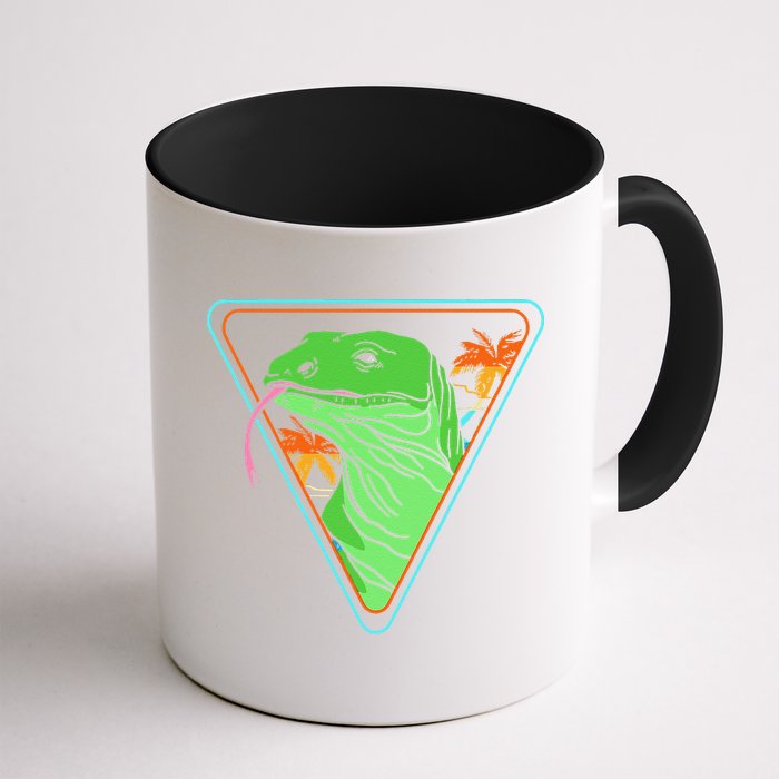 Retro Geometric Komodo Monitor Lizard Lover Komodo Dragon Mug