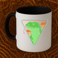 Retro Geometric Komodo Monitor Lizard Lover Komodo Dragon Mug