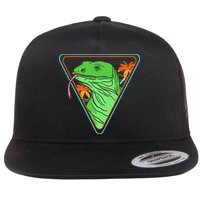 Retro Geometric Komodo Monitor Lizard Lover Komodo Dragon Flat Bill Trucker Hat