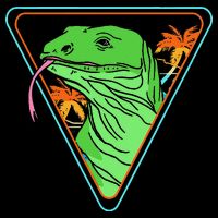 Retro Geometric Komodo Monitor Lizard Lover Komodo Dragon Flat Bill Trucker Hat