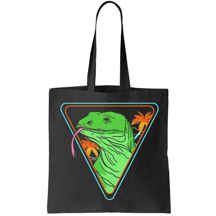 Retro Geometric Komodo Monitor Lizard Lover Komodo Dragon Bag