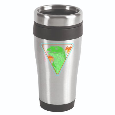 Retro Geometric Komodo Monitor Lizard Lover Komodo Dragon 16oz Travel Tumbler