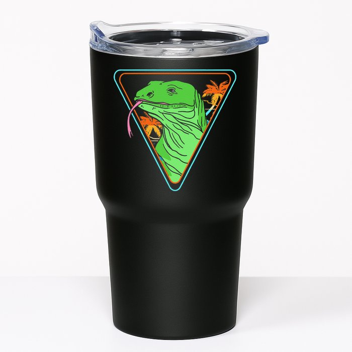 Retro Geometric Komodo Monitor Lizard Lover Komodo Dragon Tumbler