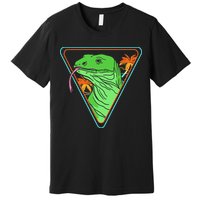 Retro Geometric Komodo Monitor Lizard Lover Komodo Dragon Premium T-Shirt
