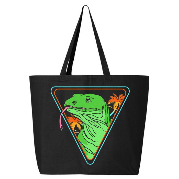 Retro Geometric Komodo Monitor Lizard Lover Komodo Dragon 25L Jumbo Tote